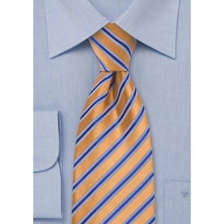 Tangerine and Navy Striped Tie
