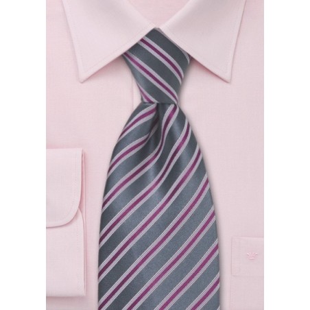 Charcoal - Magenta Designer Tie