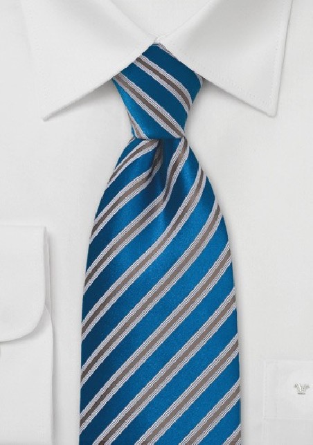 Dark Turquoise Blue Silk Tie