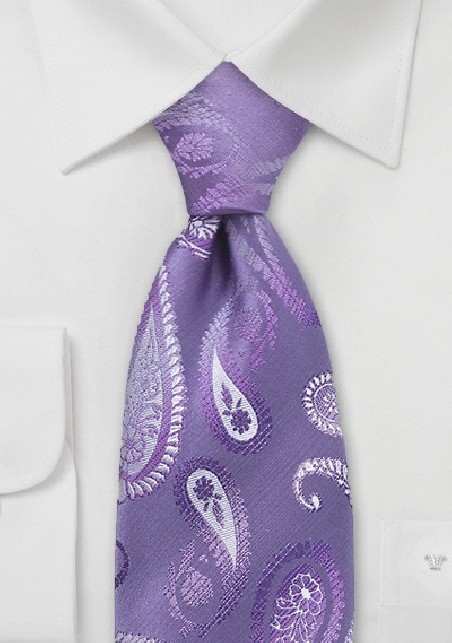 Lavender Purple Paisley Tie