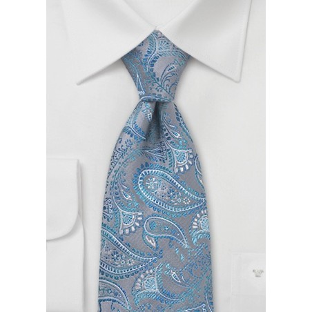Mosaic Blue Paisley Tie