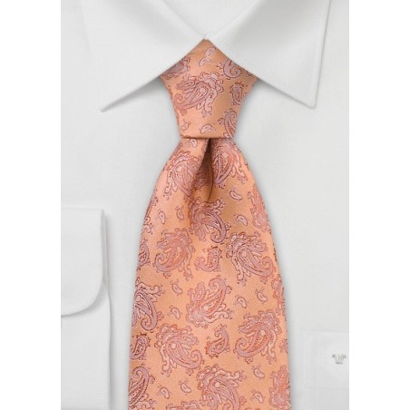Pastel Orange Paisley Tie