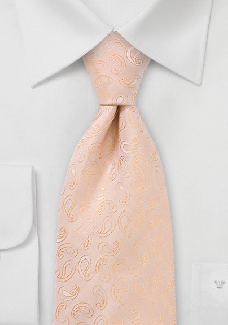 Pastel Peach Paisley Tie