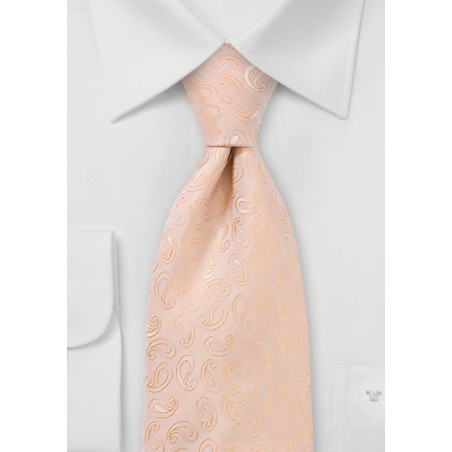 Pastel Peach Paisley Tie