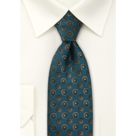 Dark Teal Retro Style Tie
