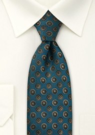 Dark Teal Retro Style Tie