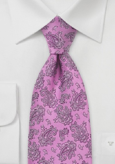 Starburst Pink Paisley Tie