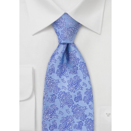 Cornflower Blue Paisley Tie
