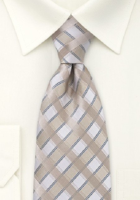 Oatmeal-Tan Silk Tie