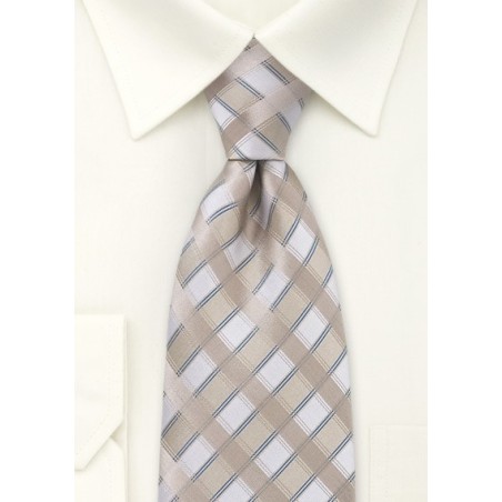 Oatmeal-Tan Silk Tie