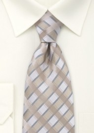 Oatmeal-Tan Silk Tie