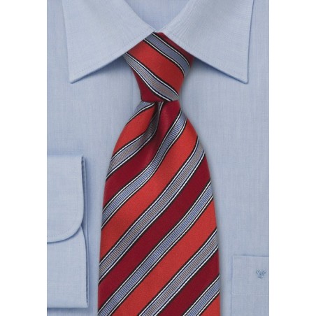 Bold Red Striped Tie