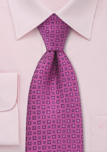Hot Pink Floral Silk Tie