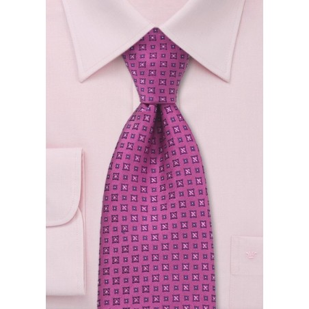Hot Pink Floral Silk Tie