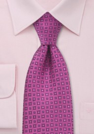 Hot Pink Floral Silk Tie