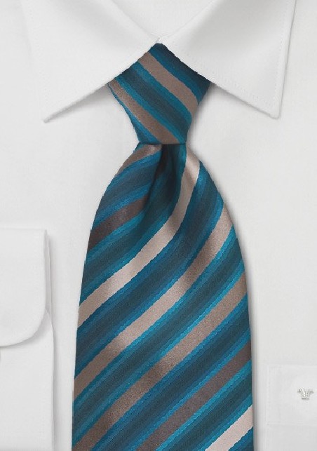 Modern Blue Striped Tie
