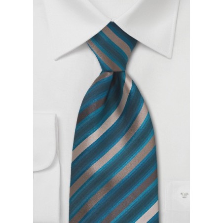 Modern Blue Striped Tie
