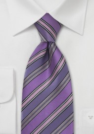 Striped Tie in Violet, Pink, Purple
