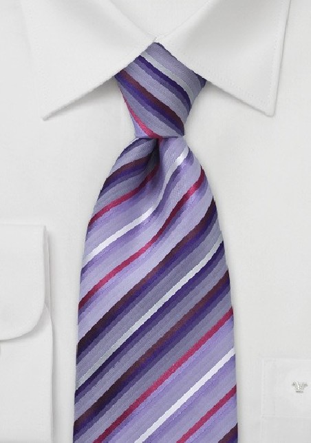Modern Wisteria Striped Tie