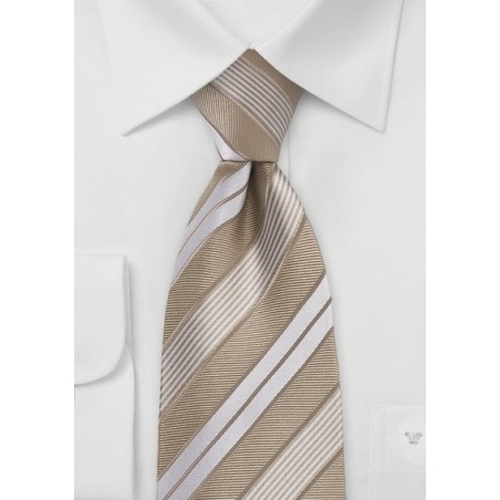 Caramel and Tan Striped Tie