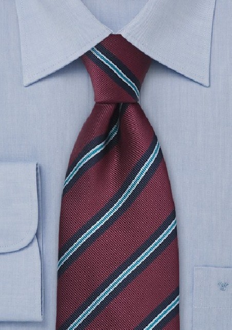 Burgundy Striped Regimental Tie
