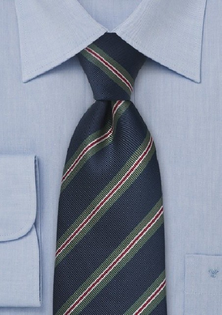 Navy and Green British Tie