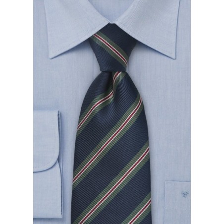 Navy and Green British Tie