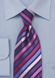 Pink, Lilac, Violet Striped Tie