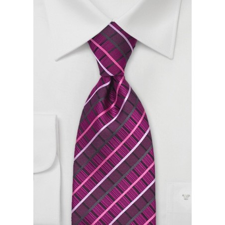 Hot Pink Checkered Tie