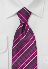 Hot Pink Checkered Tie