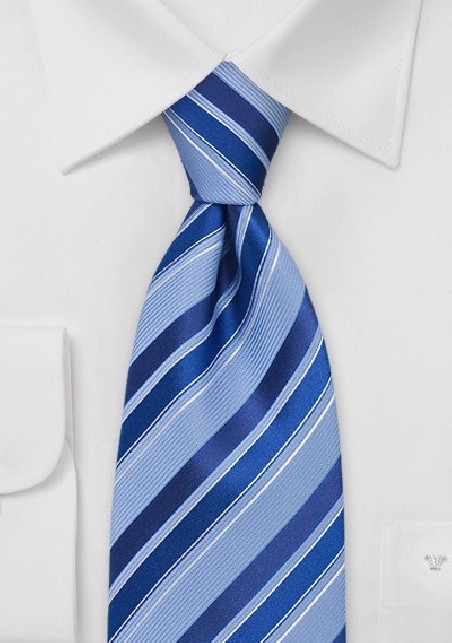 Marine and Pool Blue Striped Tie