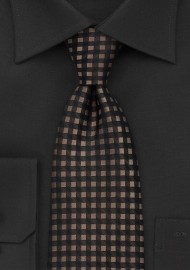 Brown and Black Gingham Tie
