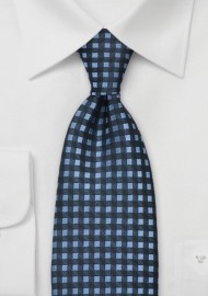 Blue Gingham Check Tie