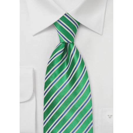 Kelly Green & Navy Striped Tie