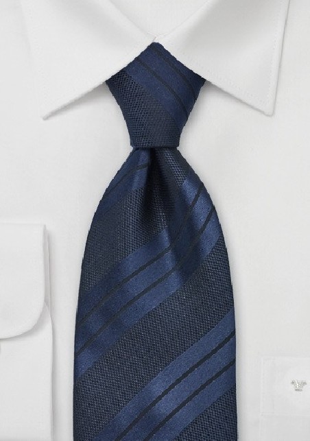 Midnight Blue Striped Tie