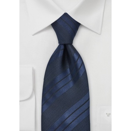 Midnight Blue Striped Tie
