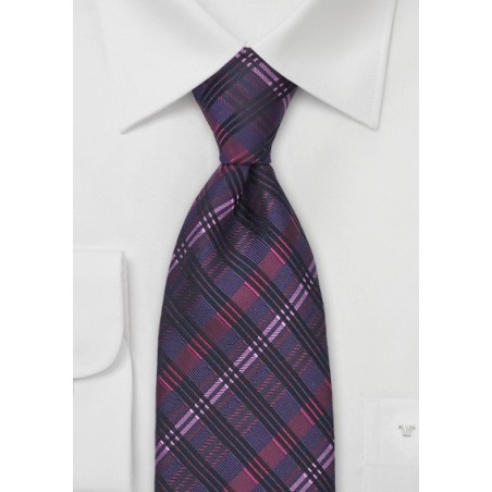 Dark Purple & Pink Silk Tie