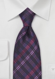 Dark Purple & Pink Silk Tie