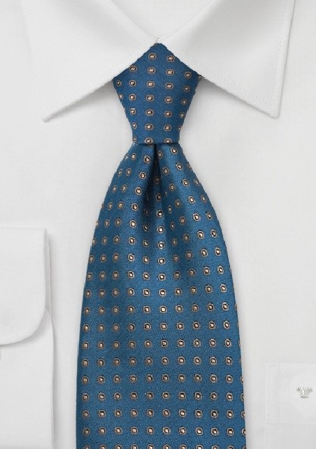 Teal and Brown Polka Dot Tie