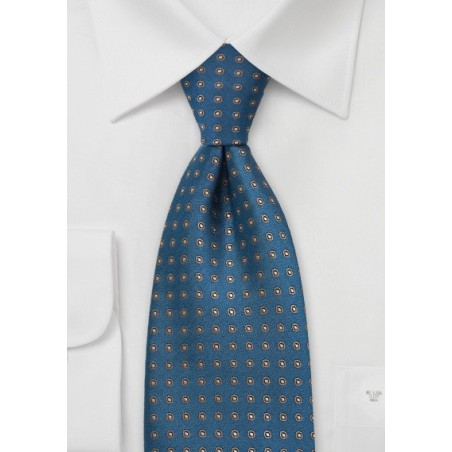 Teal and Brown Polka Dot Tie