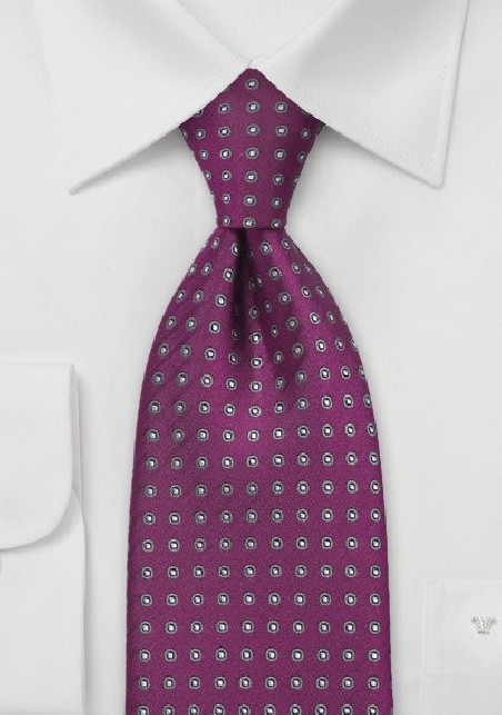 Wine Red and Gray Polka Dot Tie
