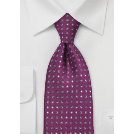 Wine Red and Gray Polka Dot Tie