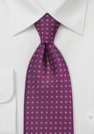 Wine Red and Gray Polka Dot Tie