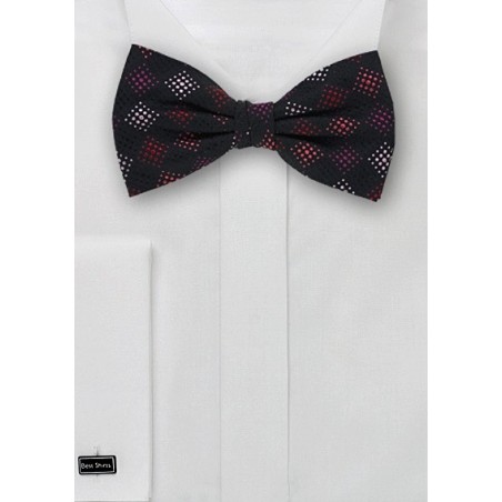 Black and Pink Patterned Bow Tie