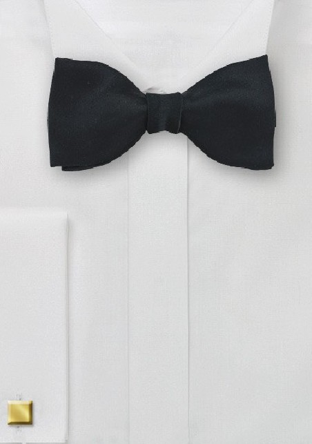 Black Self Tied Silk Bow Tie