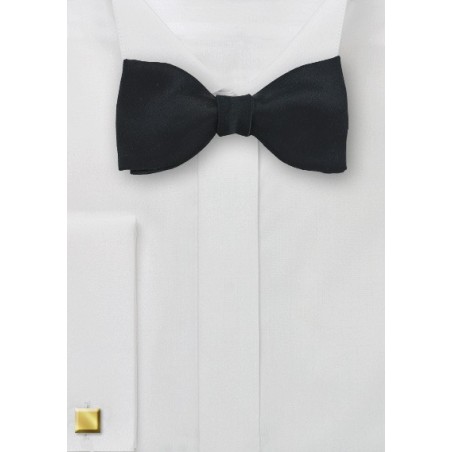 Black Self Tied Silk Bow Tie