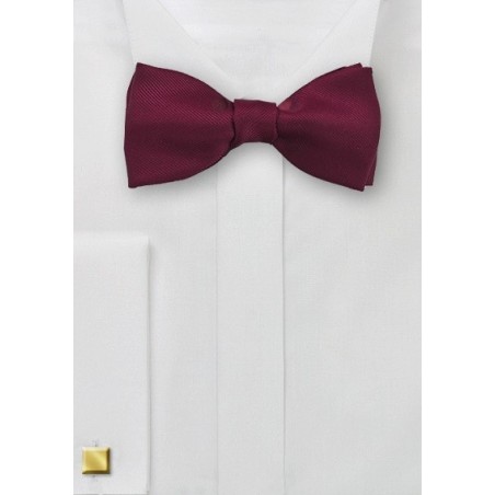 Maroon Ribbed Self Tied Bow Tie