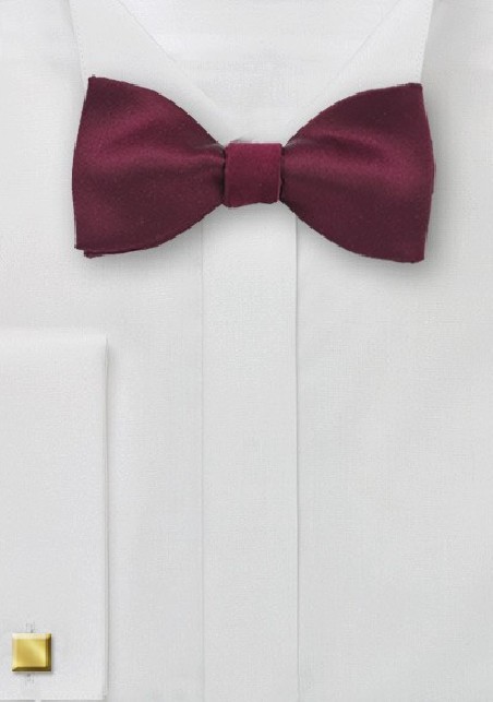 Solid Maroon Self Tied Bowtie