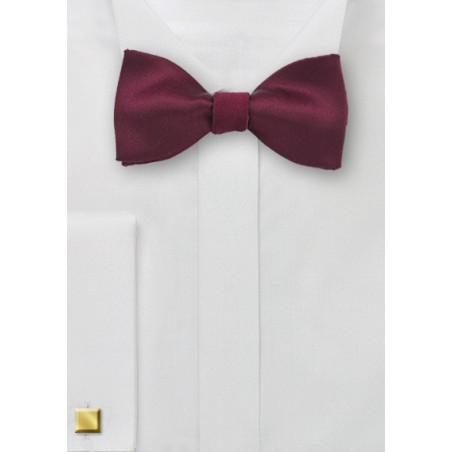 Solid Maroon Self Tied Bowtie