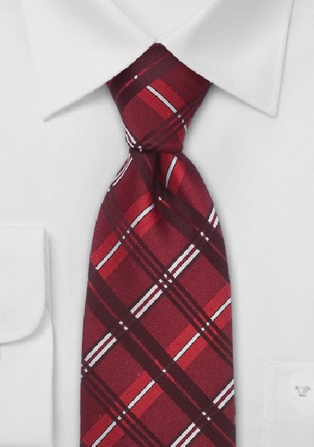 Red Checkered Silk Necktie